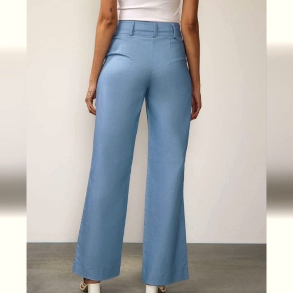 New York & Company Light Blue Wide Leg Pants - Picture 2 of 6